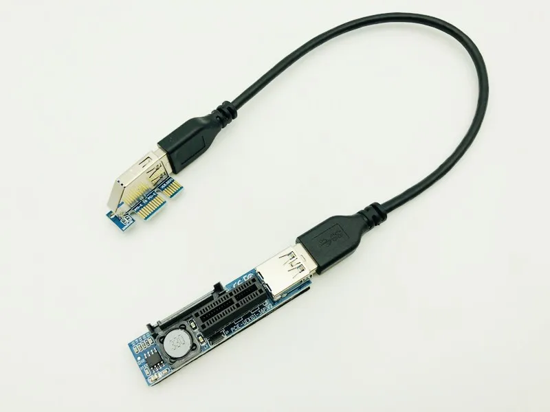 USB 3.0 PCI-E X1 Extender Cable Power SATA Extension Cord PCI Express 1X Riser Expansion Card for PC Network Cards Graphics Card
