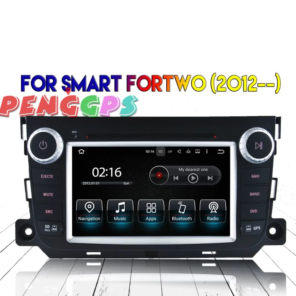 Android 8.0 Android 7.1 Car Radio Stereo GPS Navigation Headunit  for Smart Fortwo 2012-2017 Audio Car DVD Player Multimedia Map