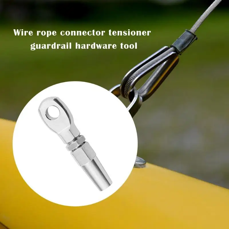 

Stainless Steel Wire Rope Connector Guardrail Hardware Tool DIY Fitting Rigging Suitable for Balcony Corridor and Other Railings