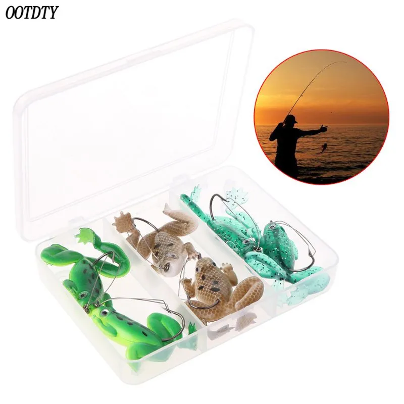 

6 Pcs/box Simulation Frog Black Fish Killer Bait 5.2g/6cm With Hooked Frogs Soft Insect Road Lure Creative Fishes Food Baits