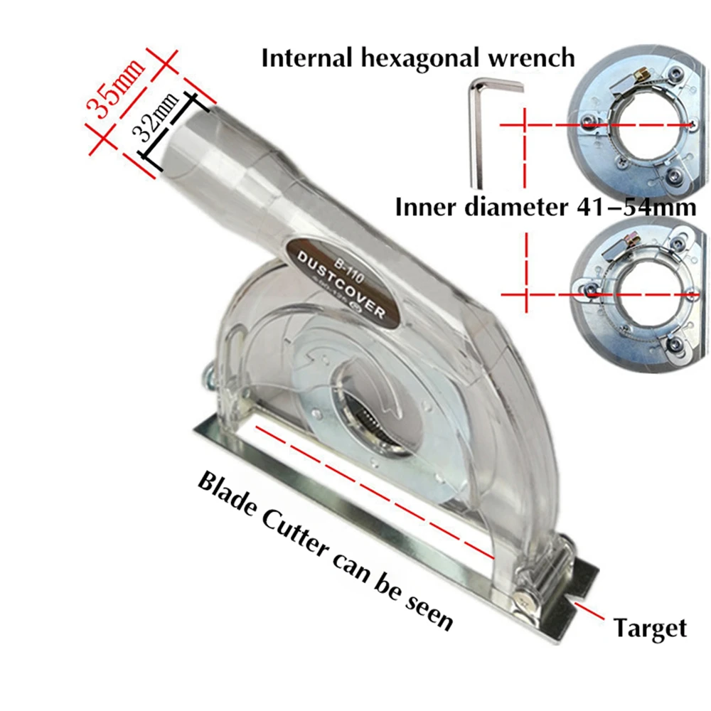 Прозрачная режущая Пылезащитная шлифовальная Крышка для 4 ''/5'' угловая шлифовальная машина и 3 ''/4''/5 ''пилы Пылезащитная крышка чашки