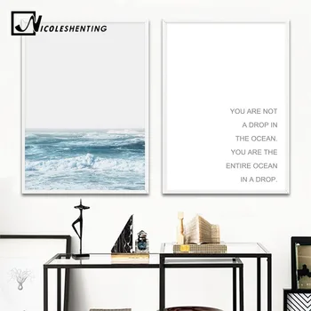 

Scandinavian Sea Waves Wall Art Canvas Paintings Landscape Ocean Coastal Nordic Posters and Prints Decorative Picture Home Decor