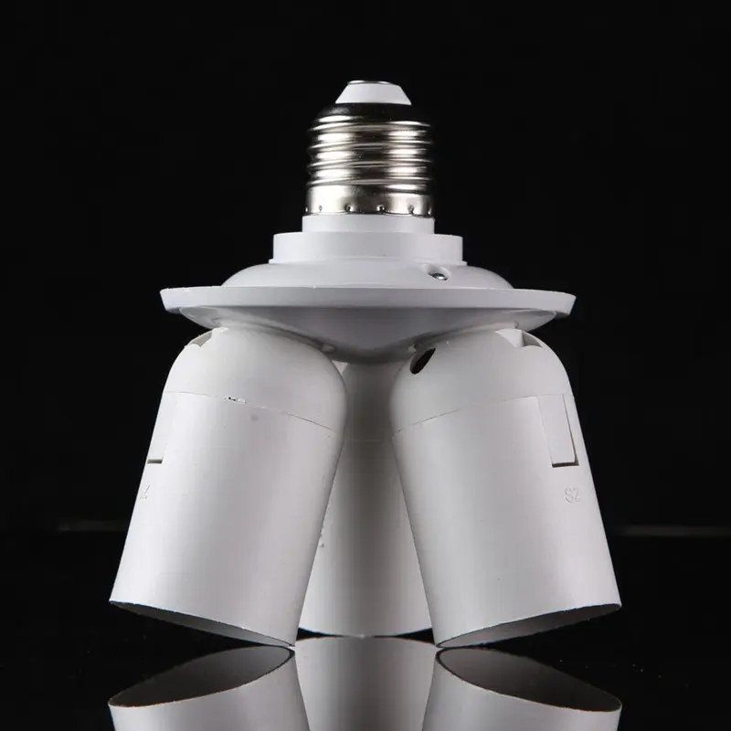 

Adjustable 3 in 1 E27 Base Socket 110V-240V lamp socket Splitter Light Lamp Bulb Adapter Holder for Softbox Newest