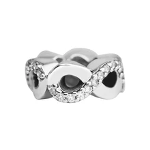 Подходит для Pandora шармы браслеты Бесконечная любовь бисер стерлингового серебра 925 ювелирные изделия