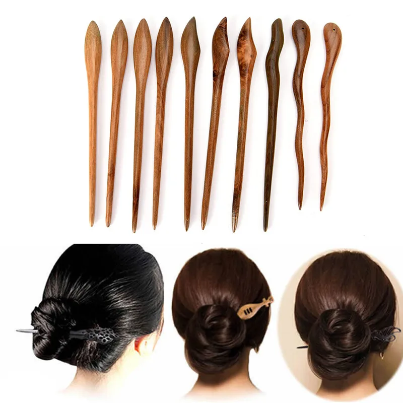 Деревянные Ebony Hairwear Свадебные ручной головной убор женские шпильки для невесты 17 см аксессуары для укладки волос