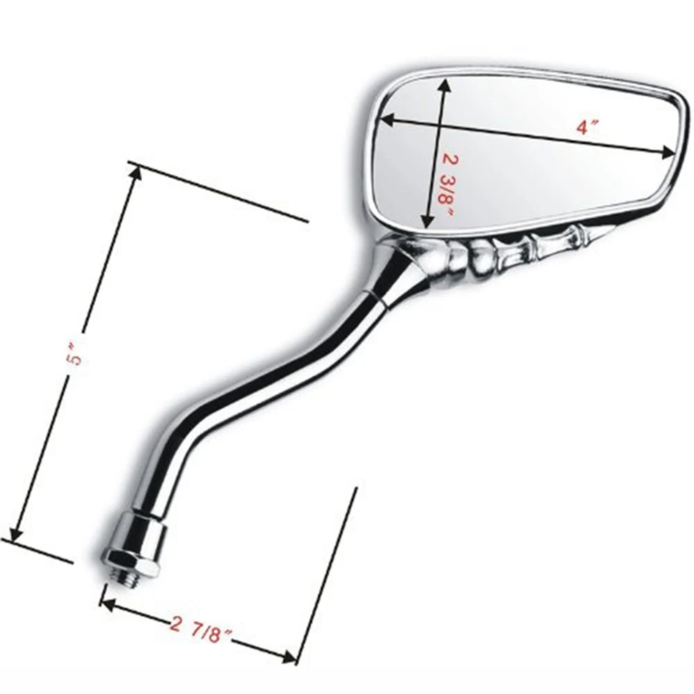1 пара мотоциклетных зеркал заднего вида зеркала боковое стекло Руль Череп ручной узор призрак коготь 8 мм для уличных автомобилей скутер E-Bike