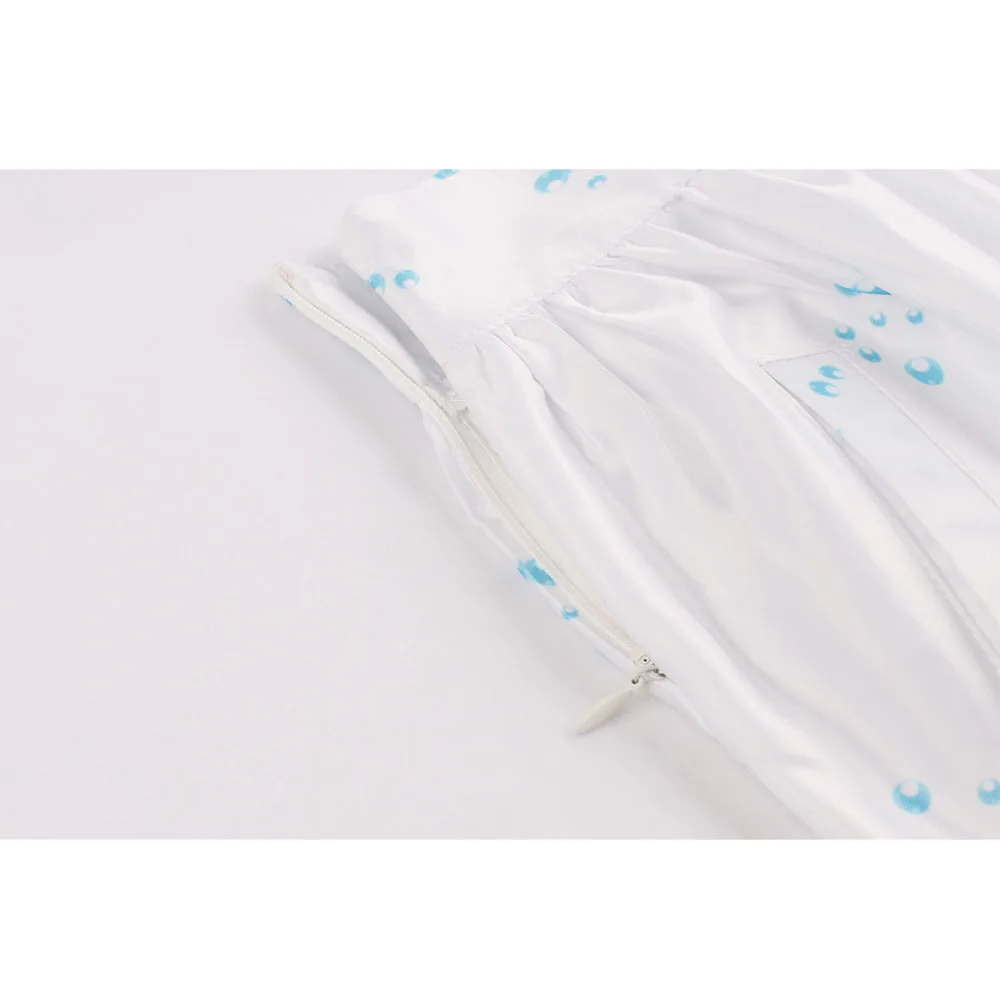 Women Fashion Fish Print Midi Skirts Jellyfish Retro Vintage Pleated Rockabilly Swing Skirt High Waist Casual A Line Skater Saia Skirts