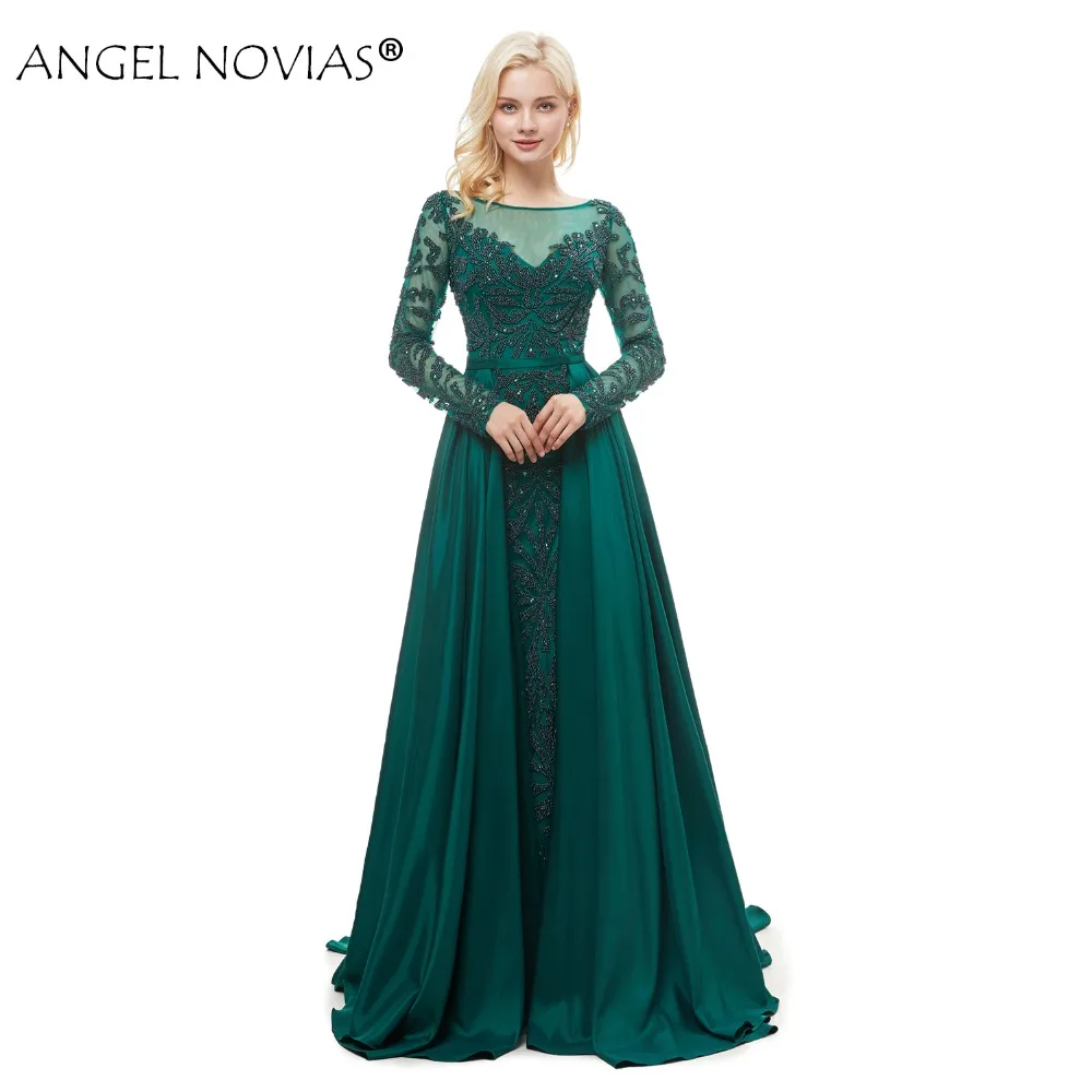 Lange Mouwen Groen Abendkleider Dubai Vrouwen Avondjurk 2020 Met Afneembare Rok Luxe Formele Arabisch Gown Lange Jurk Lange Mouwen Groen Abendkleider Dubai Vrouwen Avondjurk 2020 Met Afneembare Rok Luxe Formele Arabisch Gown Lange Jurk