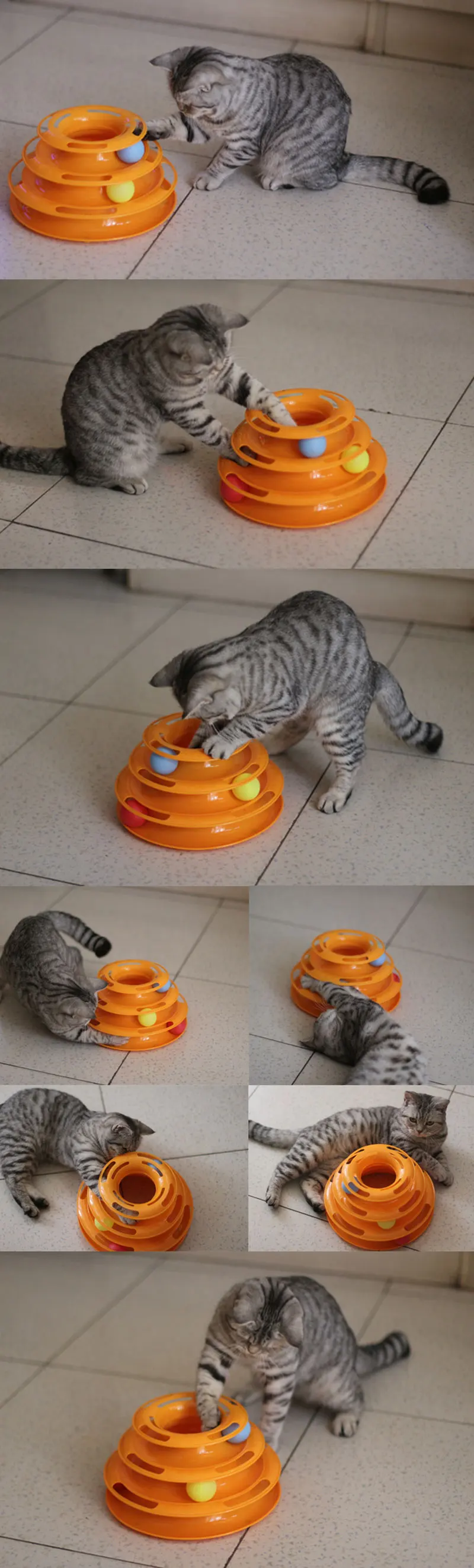 Для домашнего животного игрушка кошка трехслойная Поворотная доска Животное Головоломка забавная орбитальная башня игра кошка игрушечная тарелка