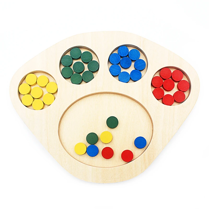 

Toddler Montessori Color Sorting Board Game Wooden Baby Toy for Children Colors and Shapes Rounds Educational Brinquedos Juguets