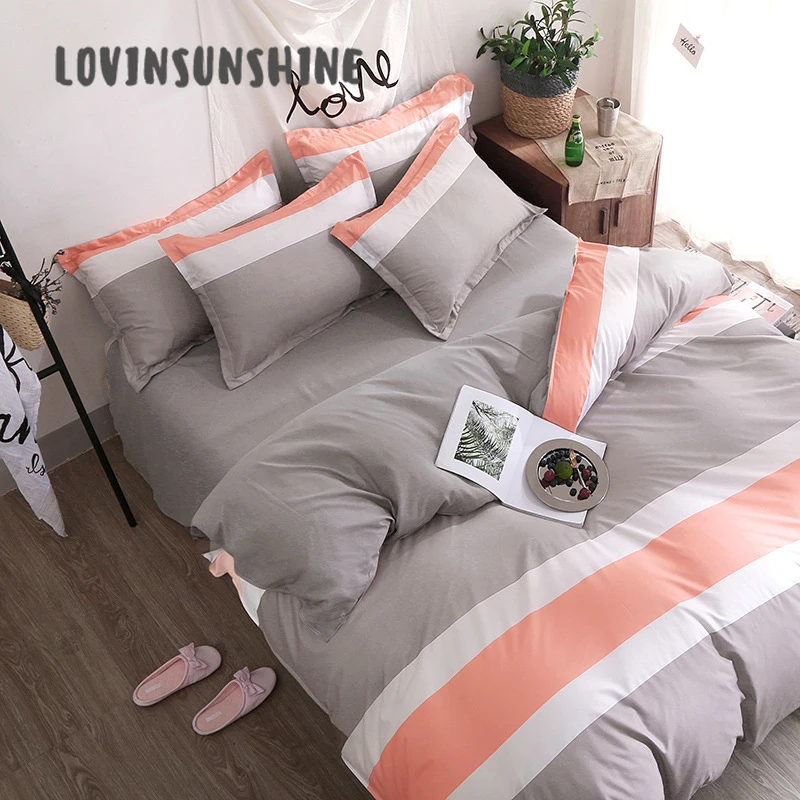 

LOVINSUNSHINE Duvet Cover Set Comforter Bedding Sets Simple Style 4pcs King Duvet Cover Set AB#40