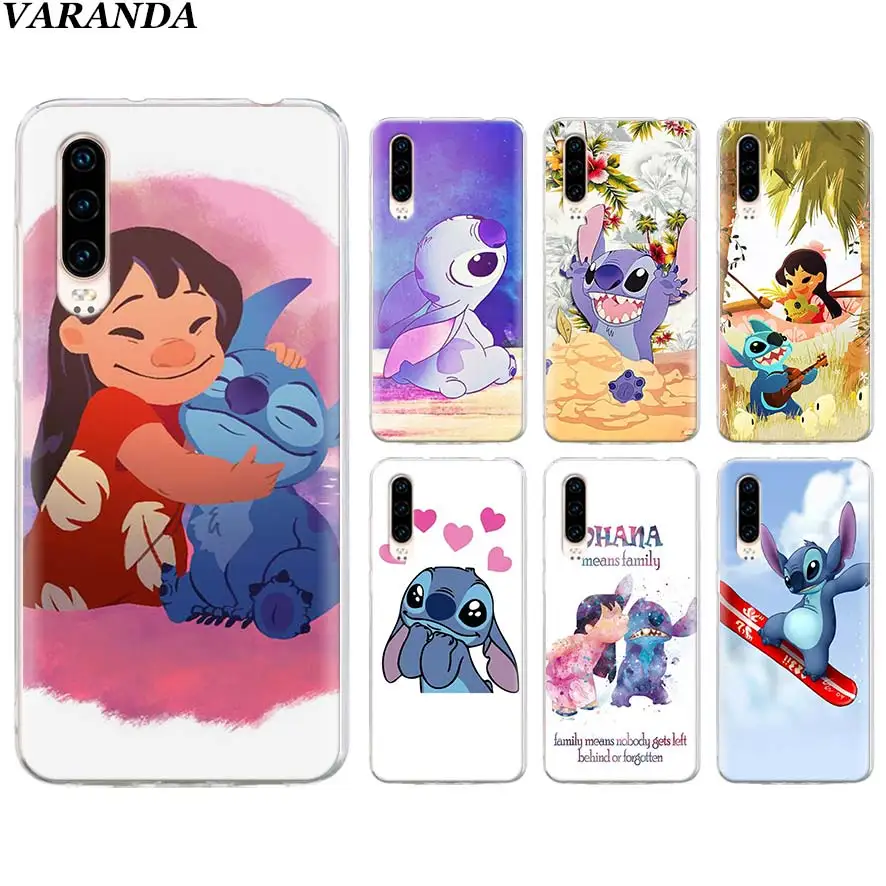 

LILO AND STITCH OHANA FAMIL Silicone Soft Case for Huawei P30 Pro P30 P9 P10 P20 Lite P Smart Plus 2019 Clear TPU Case Coque