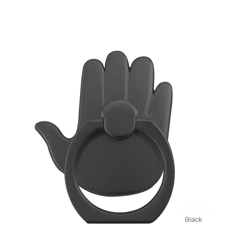 Полностью металлическое кольцо для телефона с пряжкой, универсальный держатель для мобильного телефона на 360 градусов с металлической подставкой для Apple iPhone samsung Xiaomi - Цвет: Черный