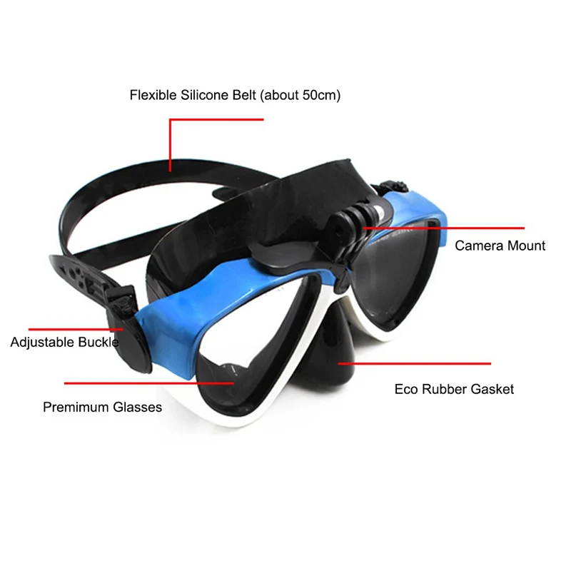 3 Colors Diving Mask Underwater Diving Glasses Anti-fog Adult Swimming Glasses with Detachable Mount For GoPro Xiaomi Yi1 Camera (11)