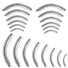 100 шт./лот, сталь, 14 г, 16 г, штанга для пирсинга живота, стержень для пирсинга пупка, Сменные аксессуары для пирсинга, ювелирные изделия для тела