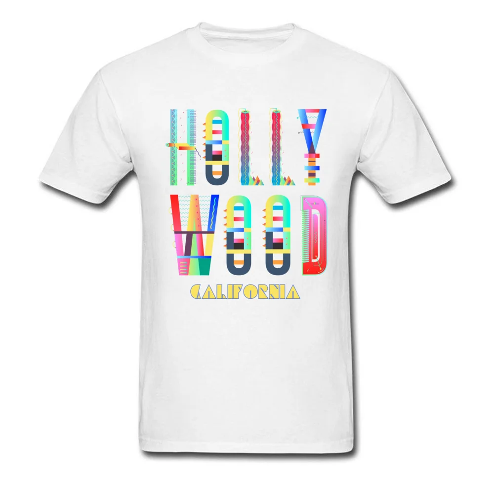 Slim Fit Leisure T Shirts Fitted Mother Day Short Sleeve Round Collar Tees Pure Cotton Men cosie Tee Shirts Wholesale Hollywood California funky artsy colorful fun souvenir design white