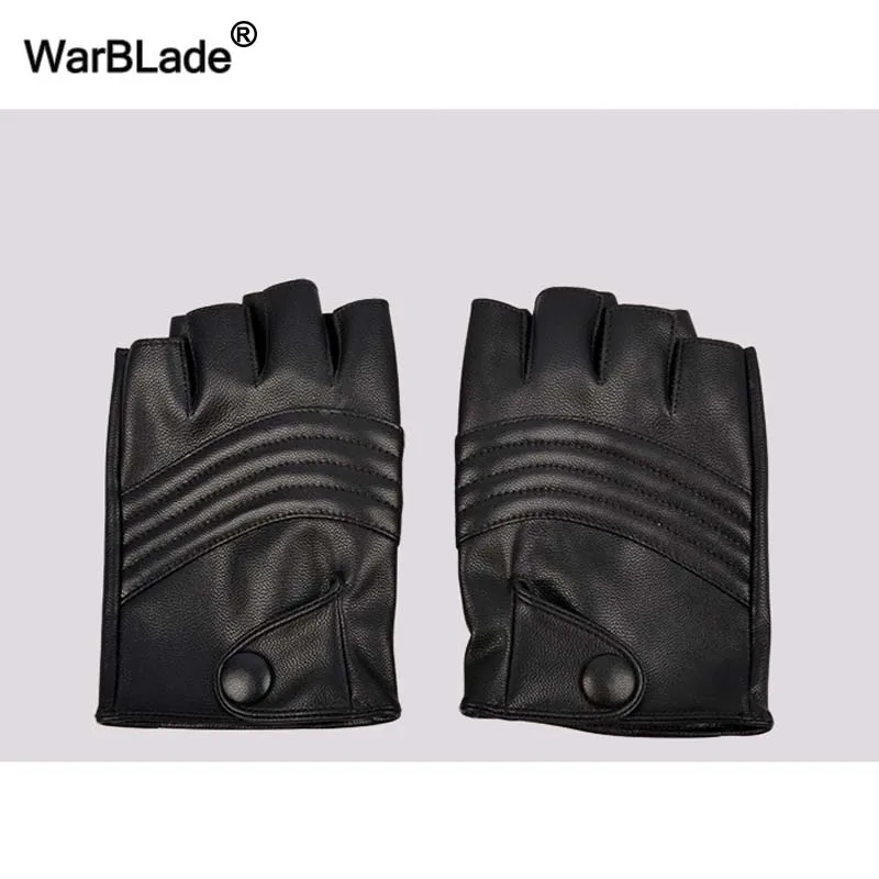 Модные перчатки WarBLade для вождения и спортзала без пальцев из искусственной кожи