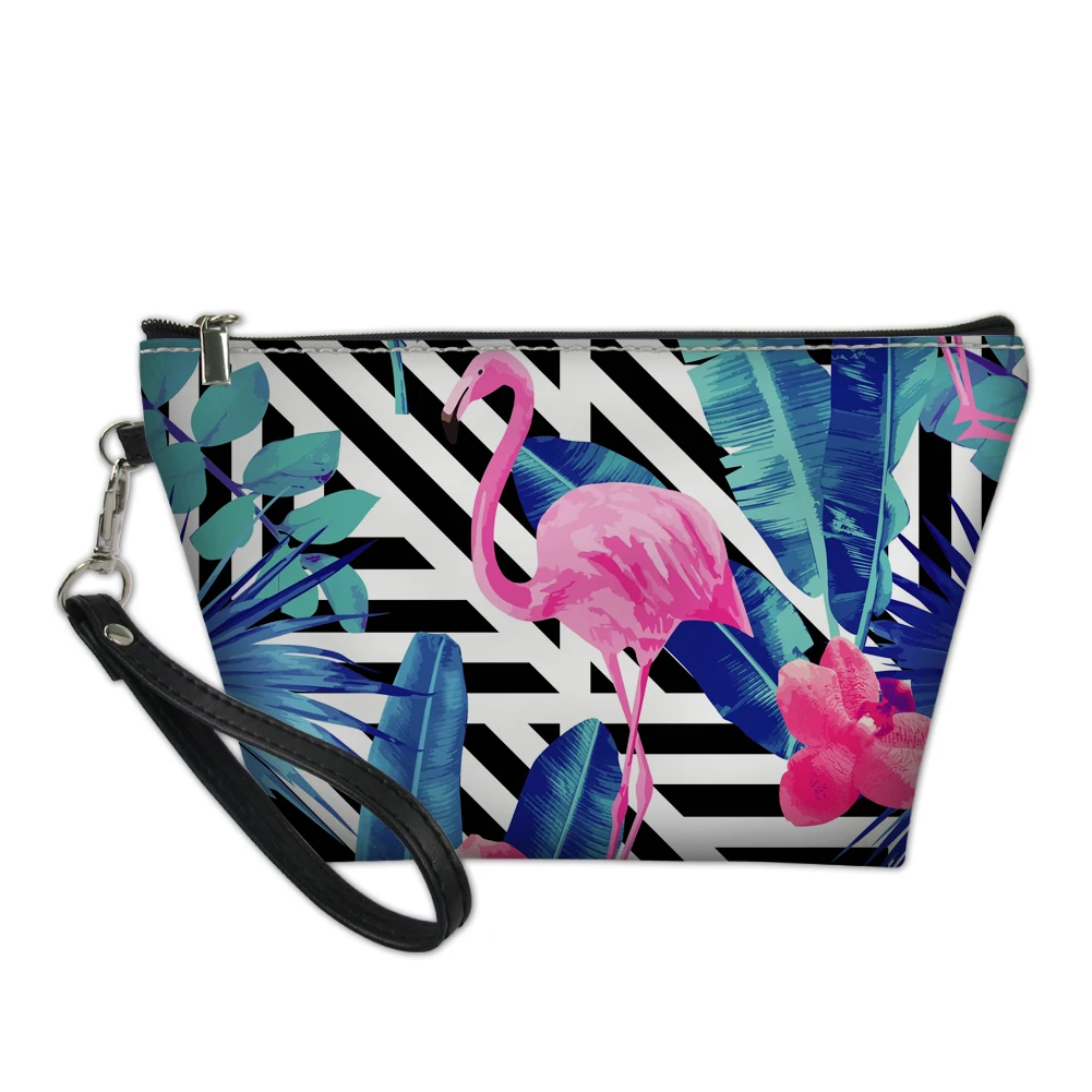 

FORUDESIGNS Cosmetic Bag Pink Flamingo Beauty Travel Makeup Case Make Up Organizer Necessaries Case With Multicolor Accessories