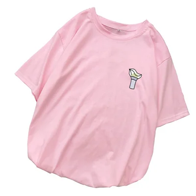 Женская футболка большого размера, Женская Корейская Kpop GOT7, футболка с коротким рукавом, летняя повседневная Уличная одежда, Harajuku Tumblr, топы, Camiseta Mujer - Цвет: Розовый