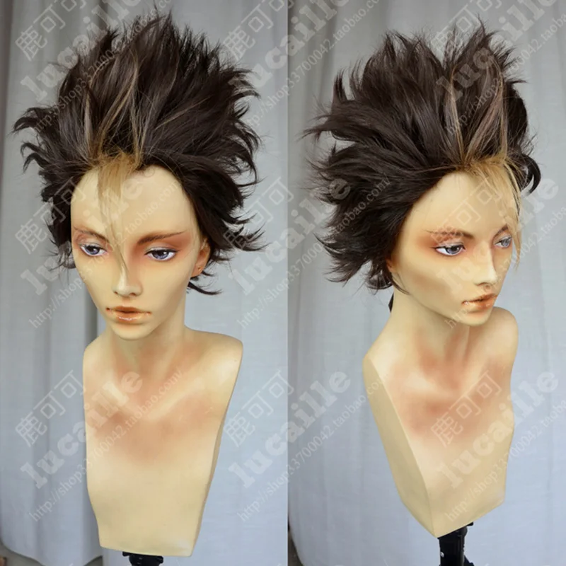Haikyuu! Парик для волейбола nissinoya Yuu короткий коричневый и светлый парик