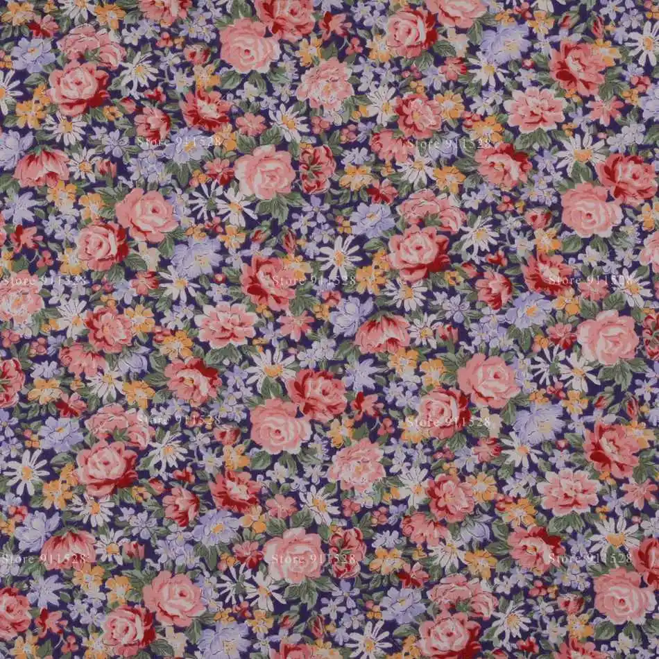 

86 Small Flowers Printed 100% Cotton Floral Poplin Fabric for Dress Shirts Patchwork Quilting Cloth Sewing Tissue 145cm 57inch