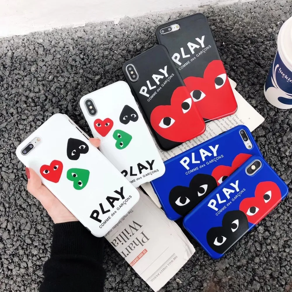 

Japanese street fashion CDG Play Couple Phone case for iphone 6S plus 7 7plus 8 8plus X XS XR MAX Basketball sports Number 23