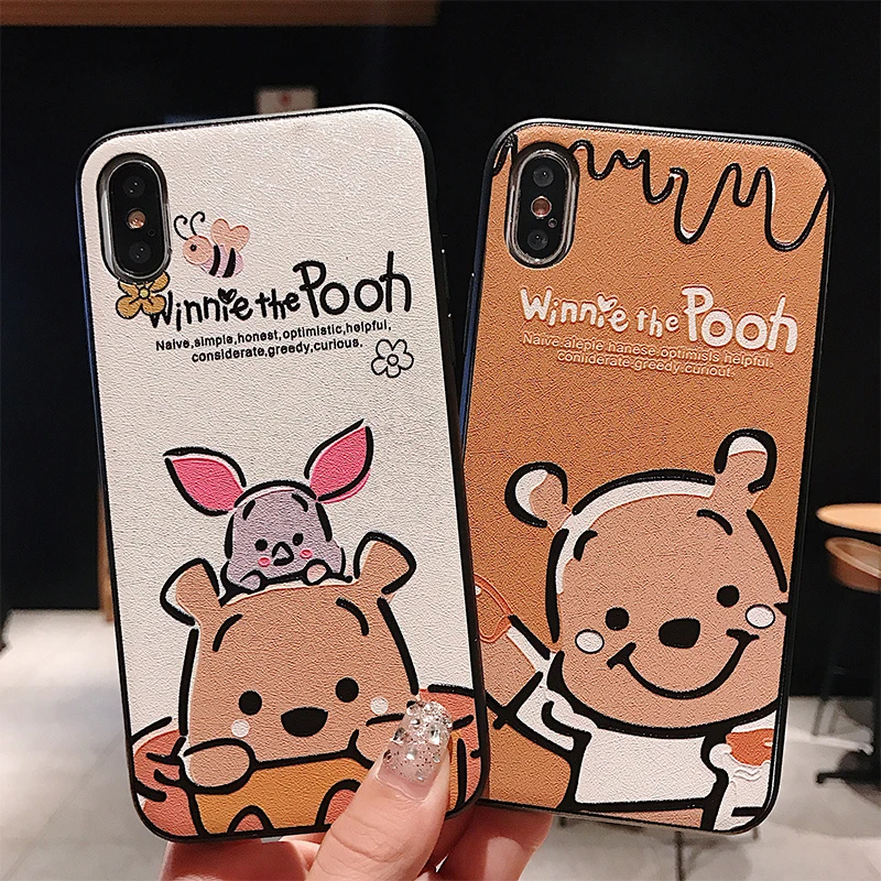 

Cartoon Bear patterned case phone for iphone XS Max X XR cute Emboss ABS coque 6 6p 6s 6sp 7 7p 8 8p matte Colorful Capa Shell