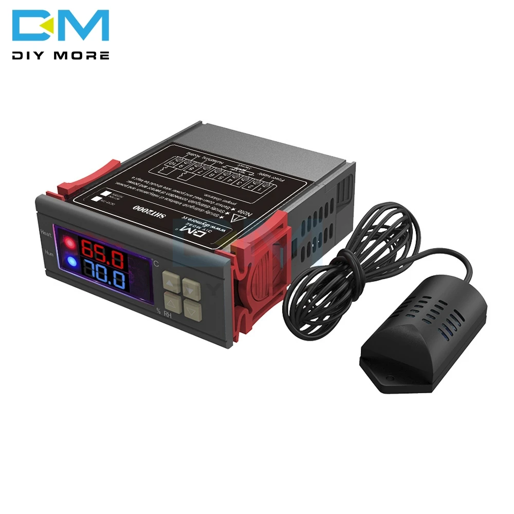 

AC 110V 220V DC 12V 10A Digital Humidity Temperature Controller SHT2000 Thermostat Therometer Hygrometer fridge Water Heater