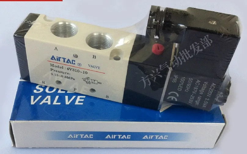 Тайваньский аутентичный электромагнитный клапан, пневматический регулирующий клапан, обратный электромагнитный клапан 4V310-10 AC220V