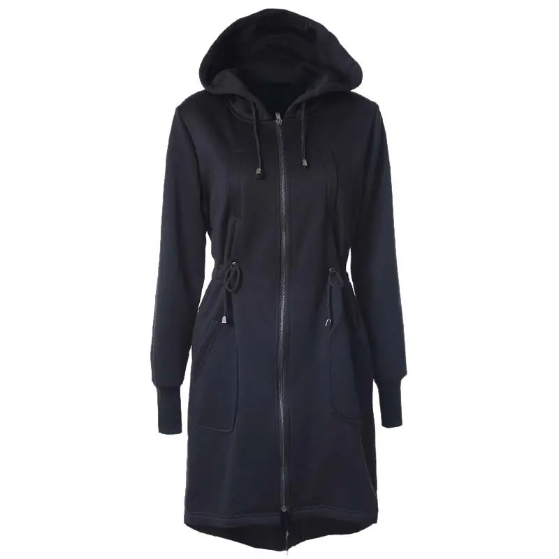 LASPERAL Long Hooded Sweatshirt Women Fashion Zipper Pockets Warm Sweatshirt Jackets Overcoats Female Sweatshirt Autumn Outwear LASPERAL Long Hooded Sweatshirt Women Fashion Zipper Pockets Warm Sweatshirt Jackets Overcoats Female Sweatshirt Autumn Outwear