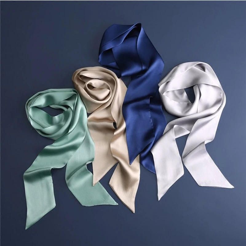 

Fashion 2019 Korean Version Simple Solid 31 Color Ladies Wild Slender Strips Double Scarf Scarves Belts Tied With Ribbons Belt