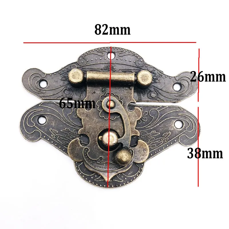 10 шт. Античный Ретро винтажный декоративная защелка деревянная шкатулка для ювелирных изделий запирающая пластина шкатулка с замком чемодан чехол Пряжка защелка