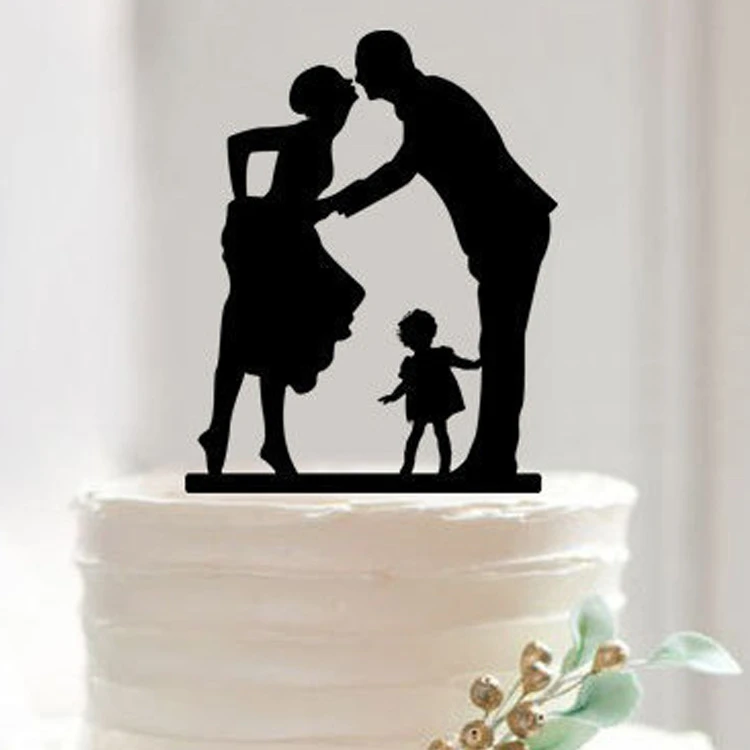 Nouvelle Arrivee De Mode Noir Acrylique Mariee Marie Enfant Famille Theme Gateaux De Mariage Toppe Decoration De Mariage Evenement Et Articles De Fete Aliexpress