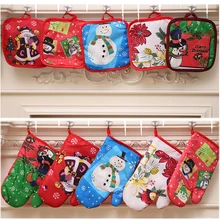 2 шт./компл. Рождества выпечки анти-горячие перчатки и Pad Прихватки микроволновая печь изоляционный мат для дома на Рождество вечерние украшения свадебные принадлежности