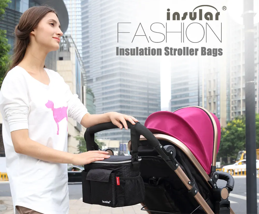 Инсулярная детская коляска Органайзер сумка Мама пеленка кулер сумка дорожная сумка с регулируемые брительки водонепроницаемый