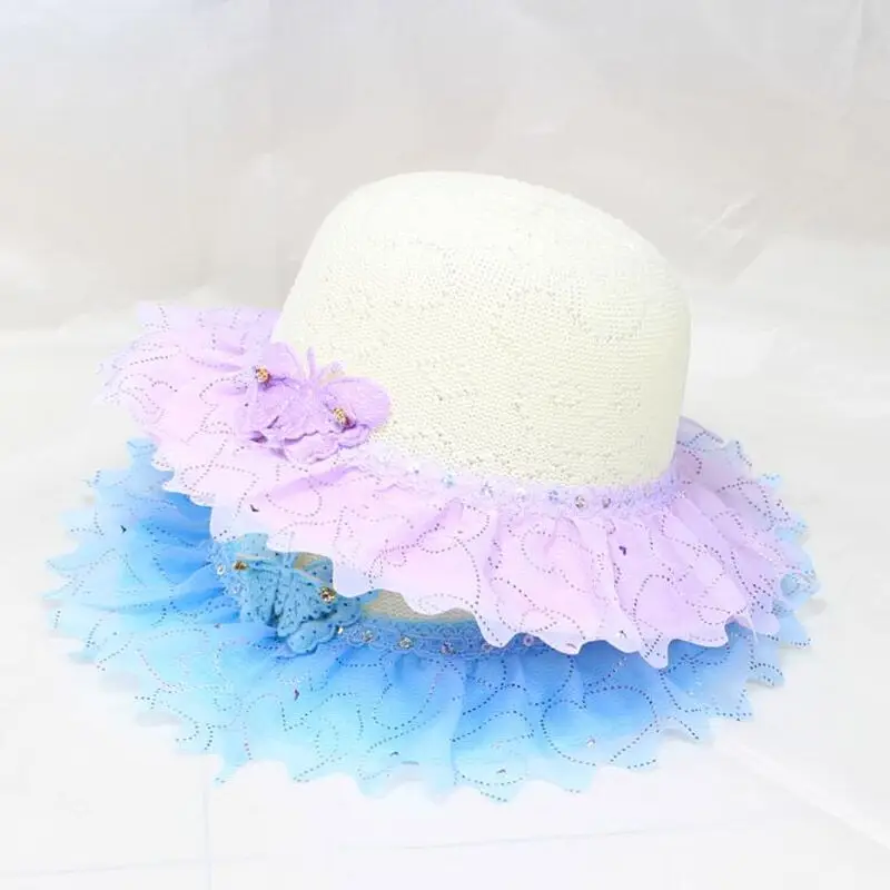 

BINGYUANHAOXUAN Kids Girls Summer Sun Hats Floral Bow Fashion Candy Beach Sun Hat for Kids straw hat