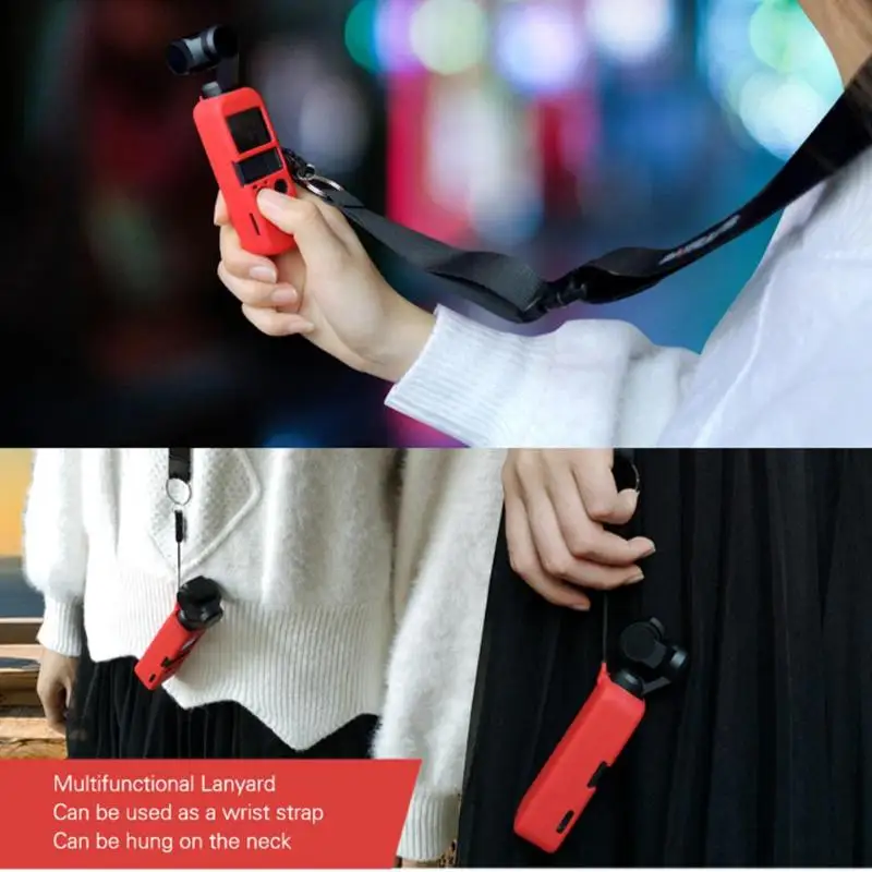ALLOYSEED защитный силиконовый чехол с лямкой на ремне шнурок веревка для DJI OSMO Карманный ручной карданный камеры аксессуары