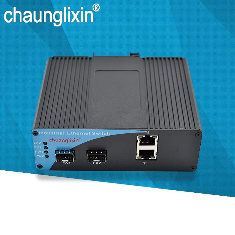 

Industrial 155M 2 rj45 ethernet 10/100M Port 2 SFP solt Port Industrial Fiber Optic converter