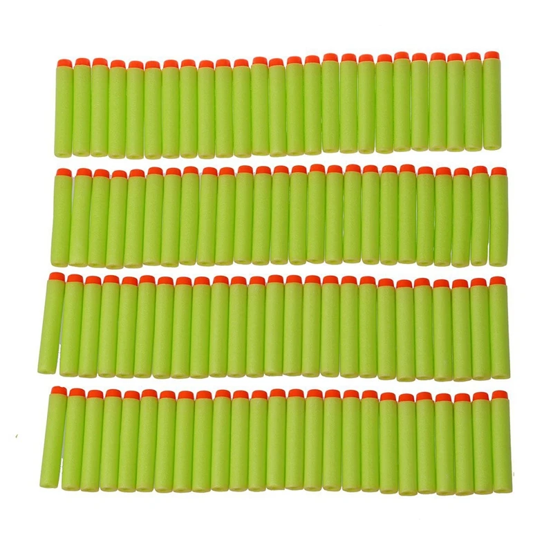 

New 100pcs 7.2cm Refill Darts for Nerf N-strike Series Blasters Kid Toy Gun-light green