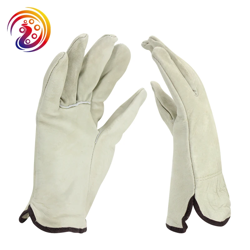 

Safety Work Gloves Cowhide Leather Tools Handling Industry Driver Gardening Gloves Working HY003 By OLSON DEEPAK