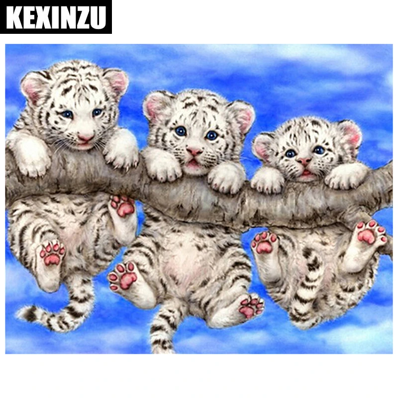 

5D Diy Diamond Painting Cross Stitch Full Diamond Embroidery Tiger 3D Diamond Mosaic Pattern Rhinestone Pasted Needlework Resin