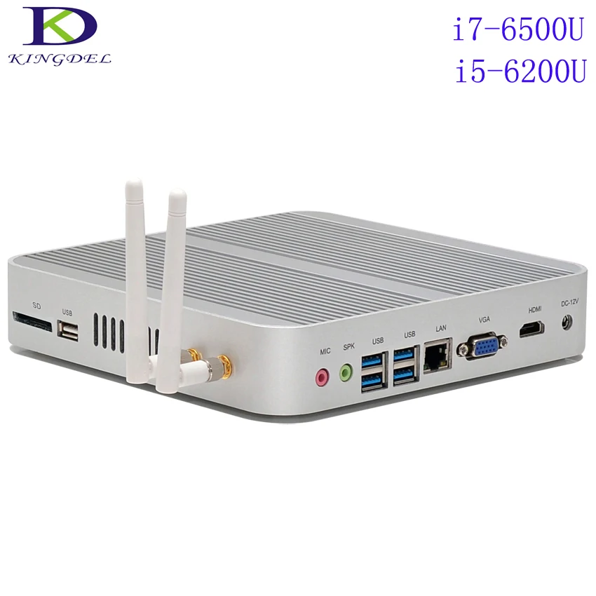  Kingdel Micro PC Mini Computer Skylack Core i5 6200U/i7 6500U Dual Core,Intel HD Graphics 520,HDMI,VGA,SD Card Port,4K Streamer 