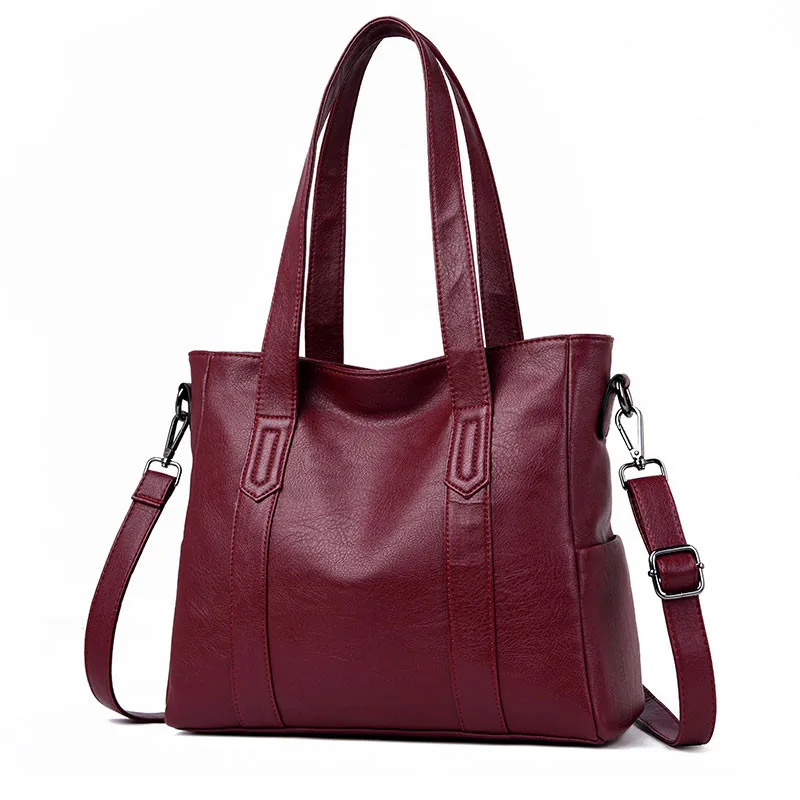 Hot Sale Women Genuine Leather Shoulder Bag for Women Casual Tote Bag Soft Sheepskin Handbags Female Large Big Crossbody Bag Sac