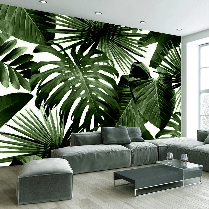 Foto Personalizzata Carta Da Parati Retro Foresta Pluviale Tropicale Palma Foglie Di Banano 3d Della Parete Murale Cafe Ristorante A Tema Hotel Sfondo Affreschi Photo Wallpaper 3d Wall Muralscustom Photo Wallpaper Aliexpress