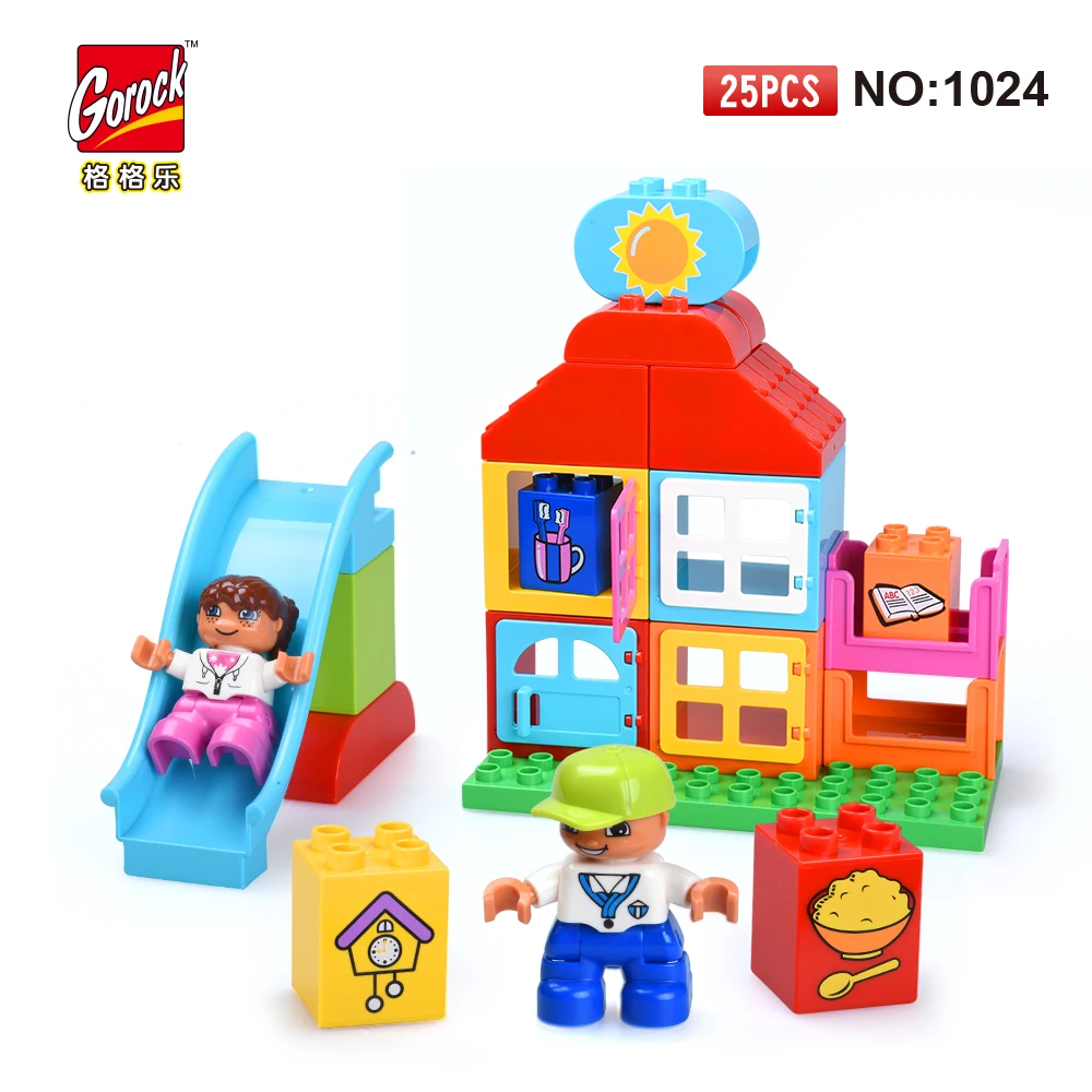 

GOROCK 1024 Big Building Block Set children Educational Bricks Toys 25Pcs For Birthday Gifts Toy For Baby Compatible With Duploe