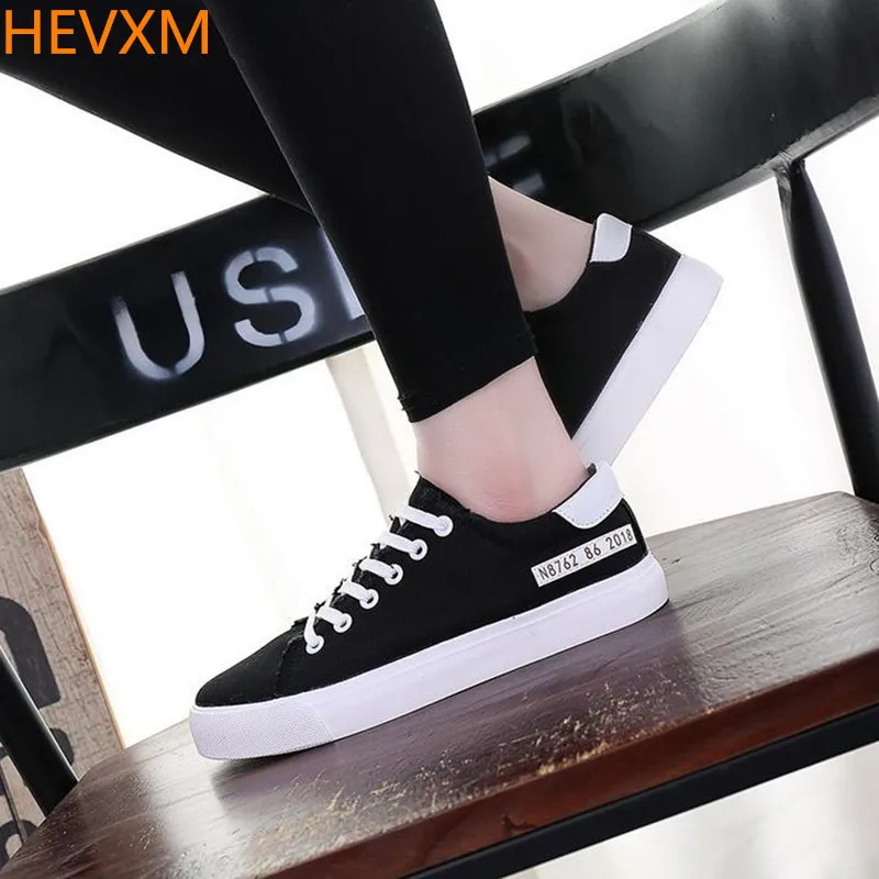 

HEVXM 2017 autumn new lady fashion simple color belt breathable casual flat shoes female student canvas shoes comfortable shoes