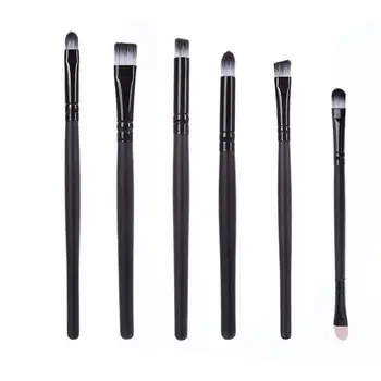 

Professional 6Pcs Makeup Brushes Sets Tools Cosmetic Brush Foundation Eyeshadow Eyeliner Lip Brush Make Up Tool Black Color