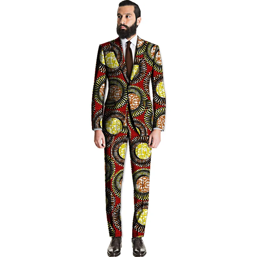 African Print Blazer And Pant 2Pieces Set Men Blazers African Ankara ...