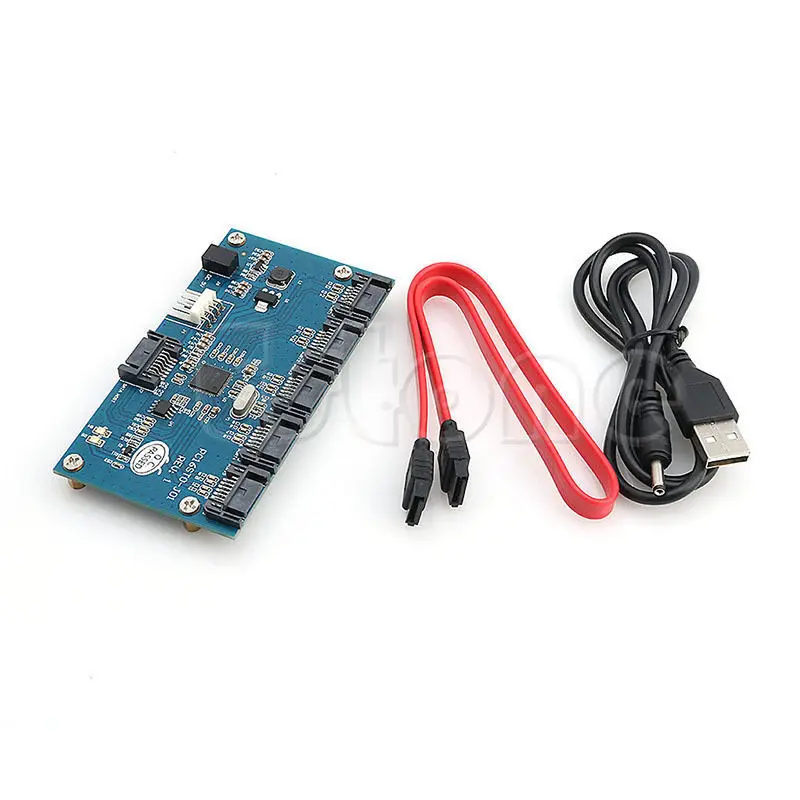 SATA адаптер 1-5 порт конвертер(SATA порт мультипликатор) Riser Card Hub с SATA 7P& DC кабель высокое качество