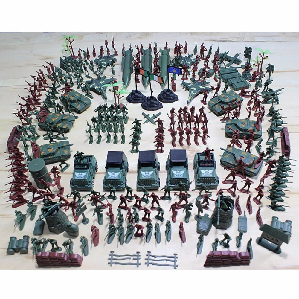 

Kids 307pcs Military Plastic Soldier Model Toy Army Men Figures Accessories Kit Set Model Action Gift Toy For Children Boys